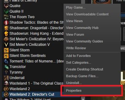 Verifying Game Cache Files (Steam) – inXile Entertainment