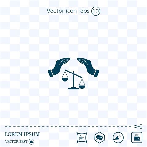 Premium Vector | Scales balance on hand vector illustration eps 10
