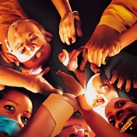 Supporting positive communities text on colorful background on Craiyon