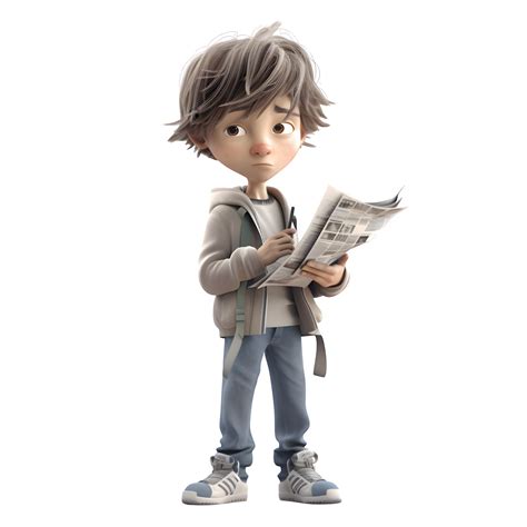 3D Journalist Boy with Camera and Notebook Perfect for News or ...