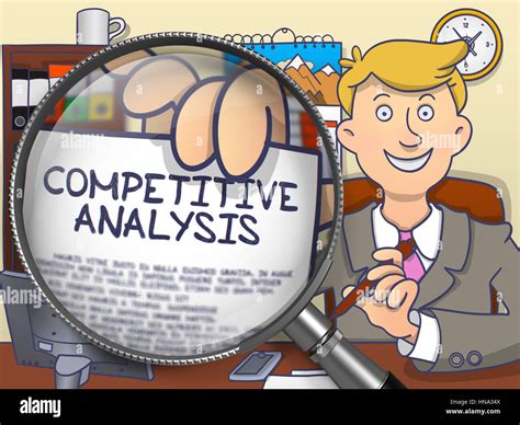 Competitive Analysis through Lens. Doodle Style Stock Photo - Alamy