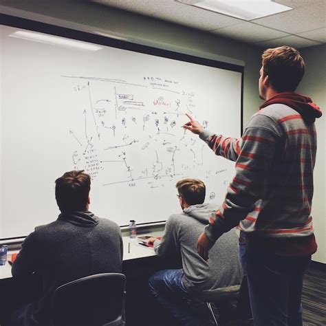 Describe the strategy session before a championship game where plays ...