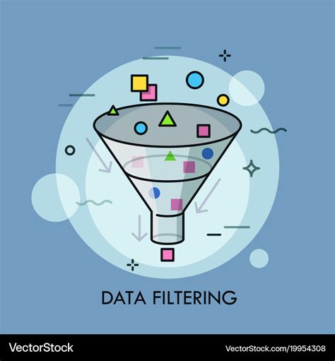 Concept of digital data filtering electronic Vector Image