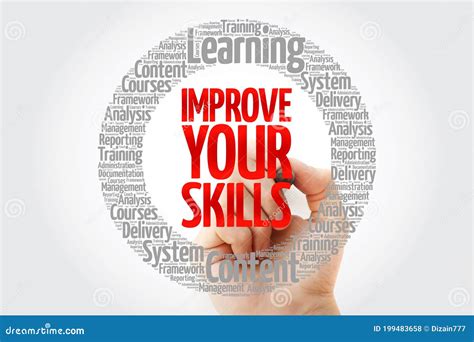 Improve Your Skills Circle Word Cloud Stock Photo - Image of hand ...