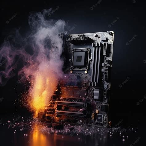 Premium AI Image | Dramatic scene of computer components undergoing ...