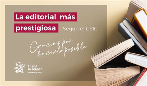 Tirant lo Blanch: nº 1 como editorial académica más prestigiosa según ...