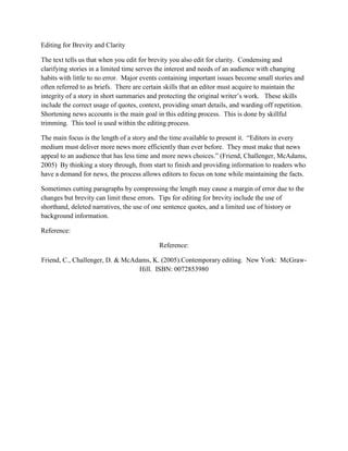 Editing For Brevity And Clarity | DOCX