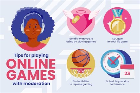 Free Vector | Tips for playing online games with moderation