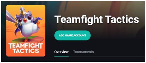 Add your Teamfight Tactics account