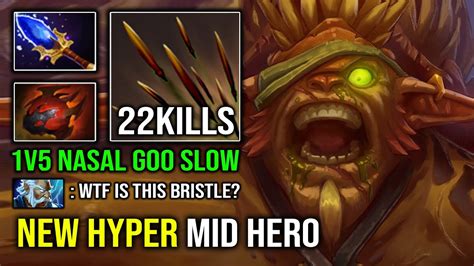 NEW OP MID HERO 1v5 Hyper Carry Bristleback Insane Tank Just Run At ...