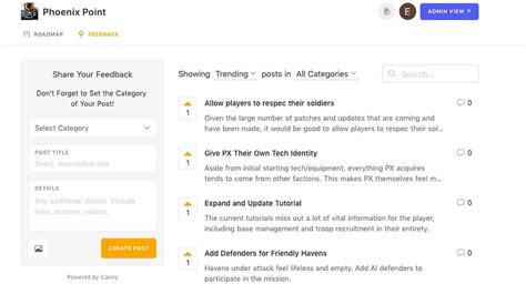 Our new Player Feedback Tool is LIVE : r/PhoenixPoint