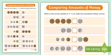 👉 Comparing Amounts of Money Activity (teacher made)