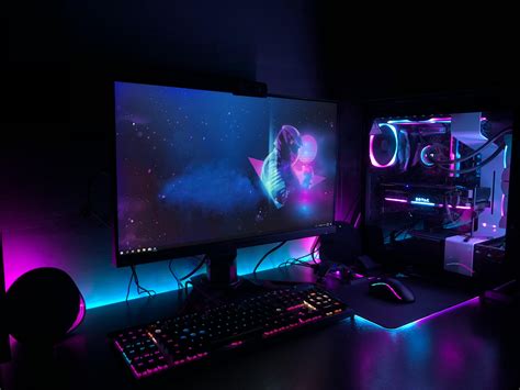 New rig new theme Gaming Desk Setup, Best Gaming Setup, Gamer Setup ...