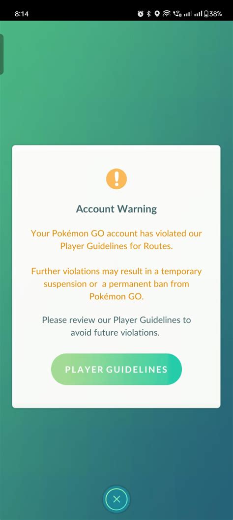 Account Warning for violating Player guidelines for routes : r/TheSilphRoad