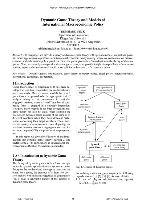 (PDF) Plenary lecture 11: dynamic game theory and models of ...