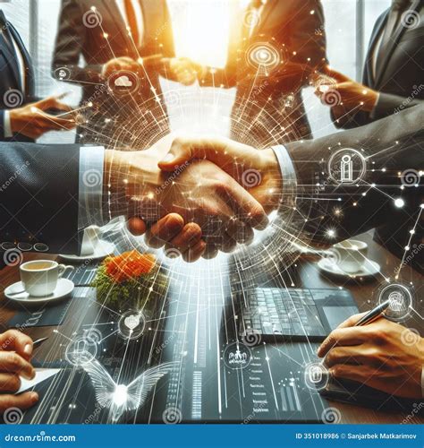 Networking Event a Person Networking with Handshakes and Introdu Stock ...