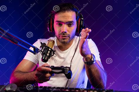 Streamer Talking with Team Member Players with Joystick Control Game ...