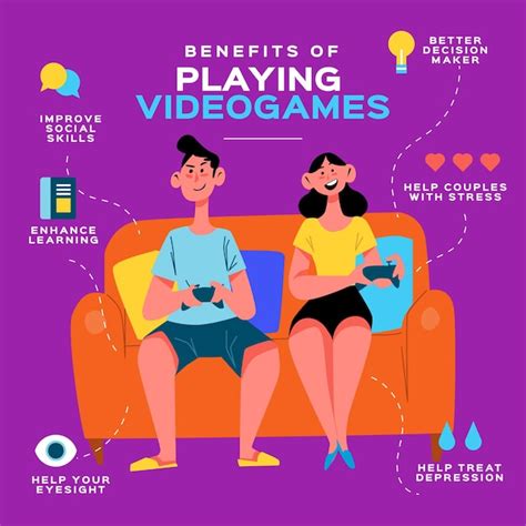 Free Vector | Infographic template benefits of playing videogames
