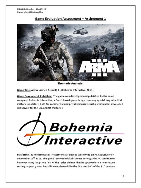 Game Evaluation Assessment - Assignment 1: Thematic Analysis | Download ...