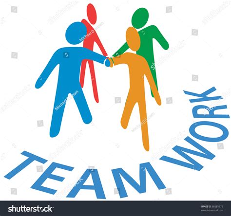 Team People Join Hands Symbol Teamwork Stock Illustration 96585175 ...